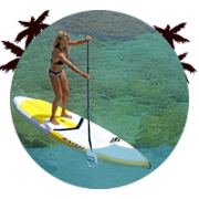 stand up paddler on a lesson